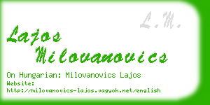 lajos milovanovics business card